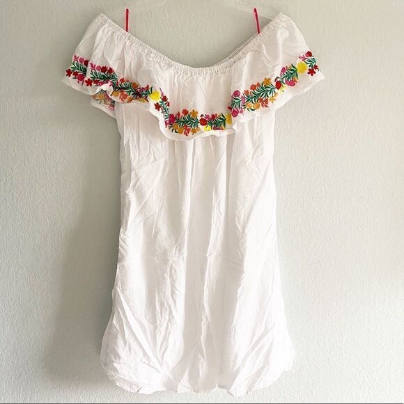 Catherine Malandrino Short Sleeve Embroidered Ruffle Blouse Women’s Medium - Picture 1 of 3